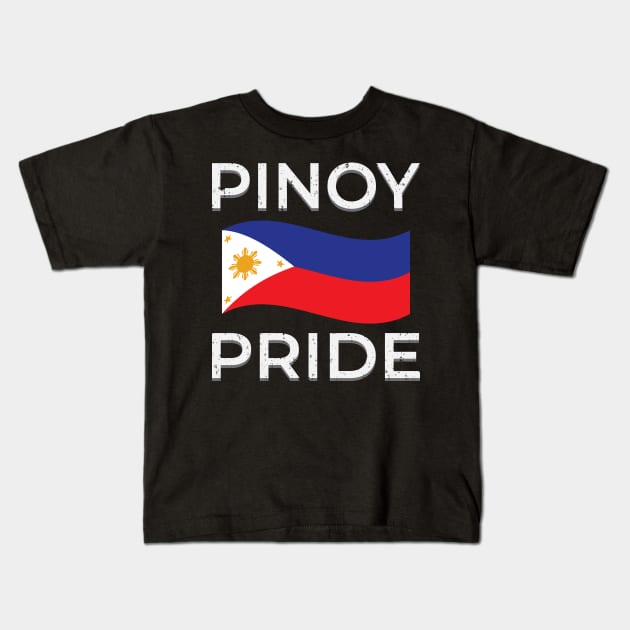 Pinoy Pride Philippine Flag Filipino American Fil-Am Love of Country Design Gift Idea Kids T-Shirt by c1337s